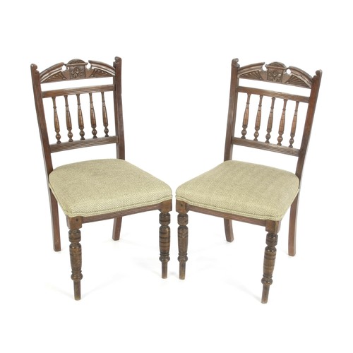 1164 - A PAIR OF EDWARDIAN MAHOGANY SIDE CHAIRS