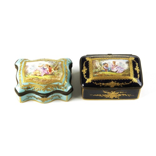 952 - TWO FRENCH GILDED PORCELAIN PILL BOXES