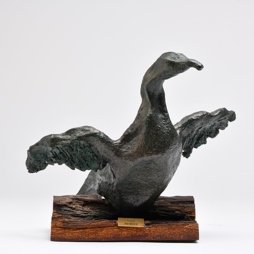 578 - A RESIN STATUE OF A CORMORANT