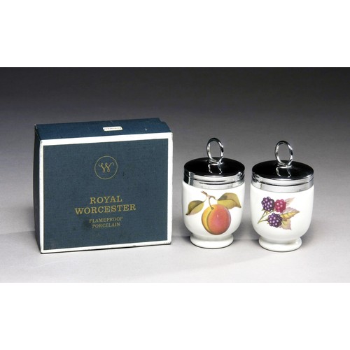 615 - A PAIR OF ROYAL WORCESTER EGG CODDLERS, BOXED