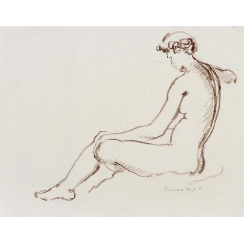 360 - Francois Krige (South African 1913 - 1994) SEATED NUDE WITH HEAD RESTING ON HAND; SEATED NUDE WITH H... 