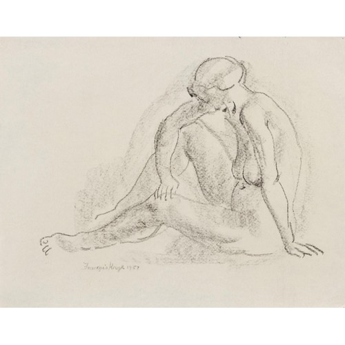 361 - Francois Krige (South African 1913 - 1994) SEATED NUDE; TWO FIGURES; SEATED FIGURE WITH HEAD RESTING... 