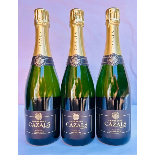 173 - 3 x NV Champagne Claude Cazals Cuvée Carte Or (750ml), Provenance: Restaurant Mosaic Wine Cellar Col... 