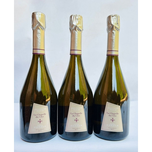176 - 3 x NV Champagne Delphine Cazals La Chapelle du Clos Brut Blanc de Blancs (750ml), Provenance: Resta... 