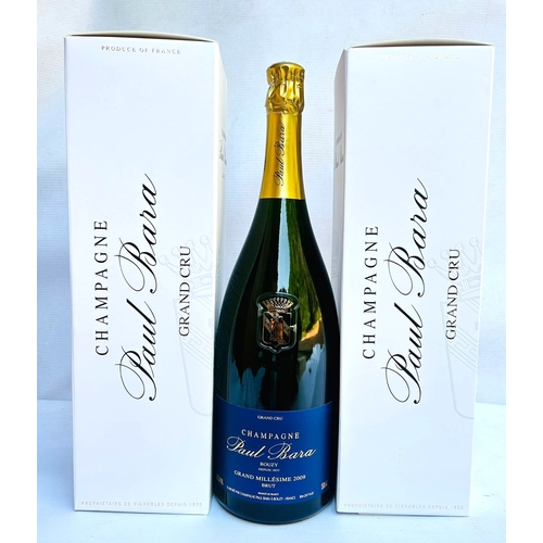 183 - 3 x 2009 Champagne Paul Bara Brut 1.5Lt MAGNUM, Provenance: Restaurant Mosaic Wine Cellar Collection