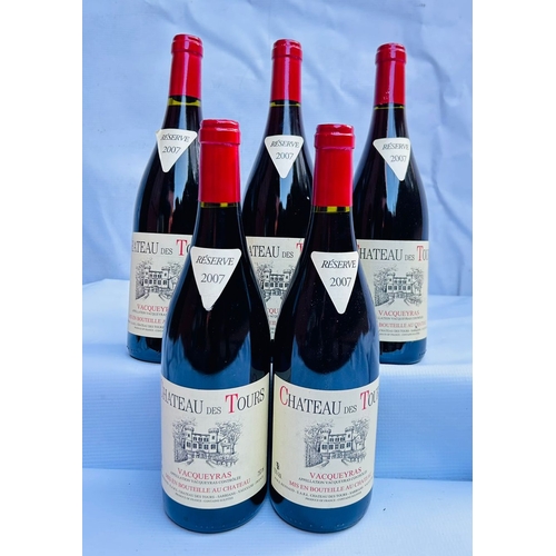 190 - 5 x 2007 Chateau de Tours Vacqueyras (750ml), Provenance: Restaurant Mosaic Wine Cellar Collection