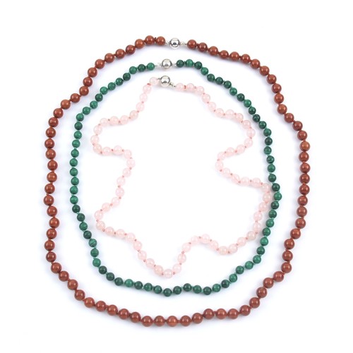 750 - THREE STRANDS OF BEADED NECKLACES