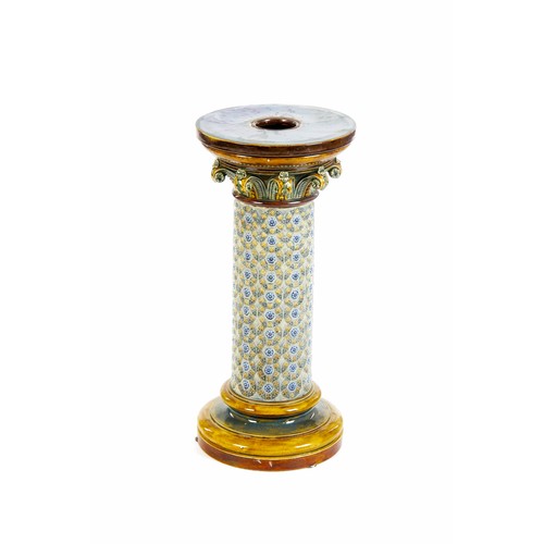 878 - A  DOULTON LAMBETH STONEWARE CYLINDRICAL JARDINIERE STAND, 1883