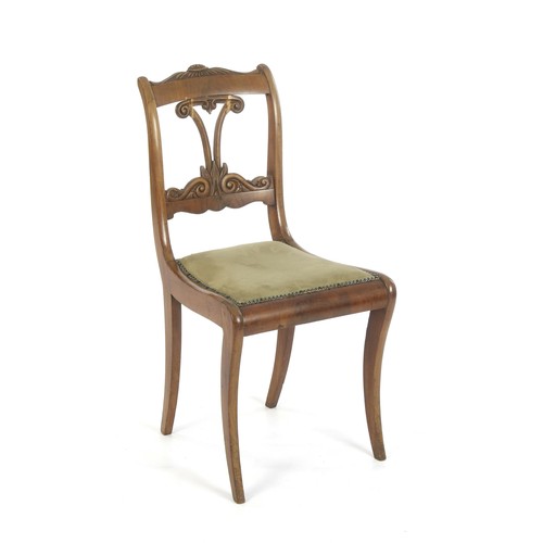 1126 - A GEORGIAN-STYLE MAHOGANY WRITING TABLE AND A REGENCY-STYLE MAHOGANY SIDE CHAIR