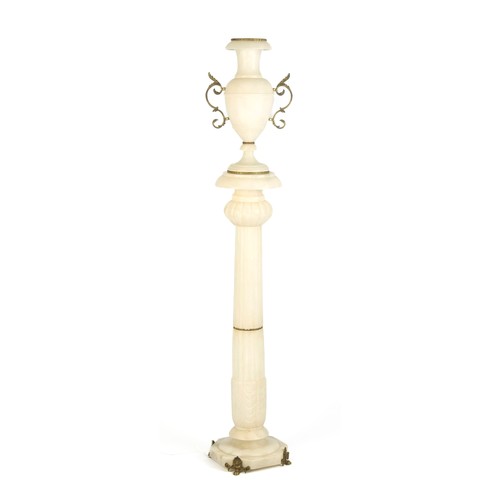 646 - AN ITALIAN MARBLE VASE AND COLUMN STANDING LAMP