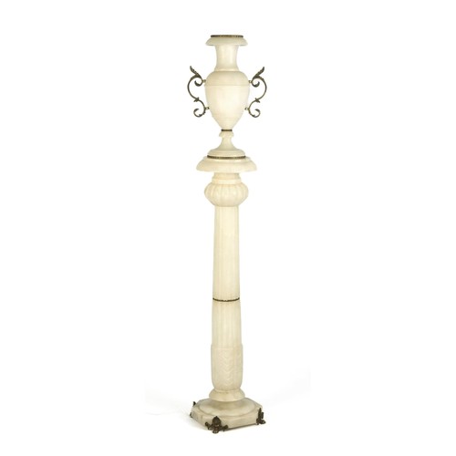 646 - AN ITALIAN MARBLE VASE AND COLUMN STANDING LAMP