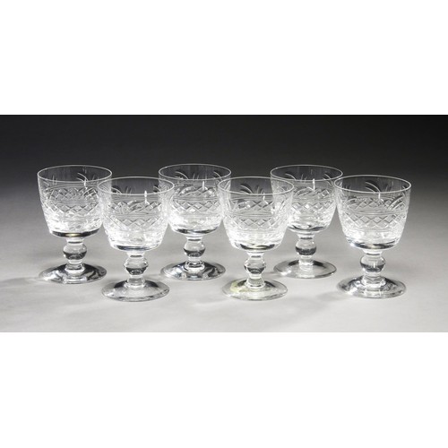 597 - A SET OF SIX IMPERIAL WHITE WINE GLASSES