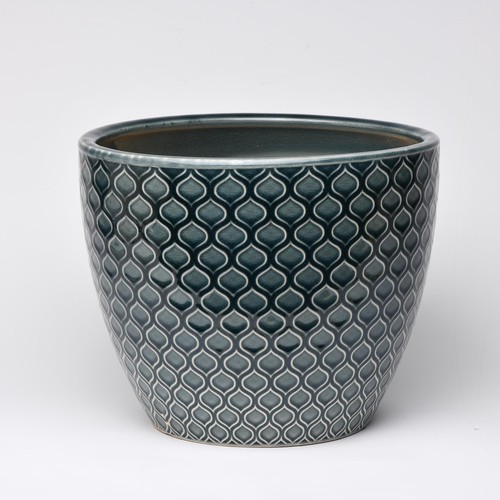 643 - A GLAZED FLOWER POT