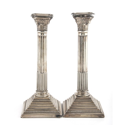 890 - A PAIR OF ELECTROPLATE CANDLESTICKS, J GLOSTER LTD