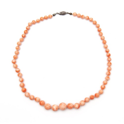 715 - A CORAL BEADED NECKLACE