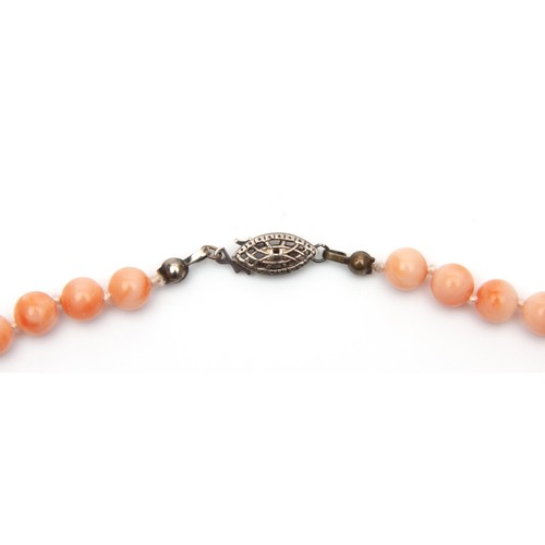 715 - A CORAL BEADED NECKLACE