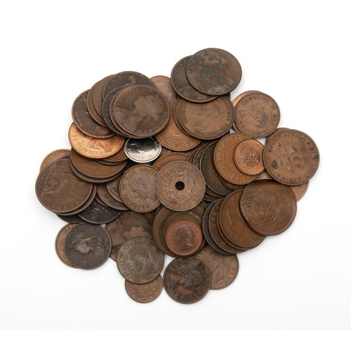 676 - A COLLECTION OF MOSTLY SOUTH AFRICAN COPPER COINS 