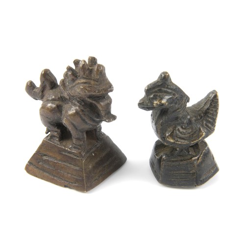 273 - A PAIR OF BRONZE PAPERWEIGHTS