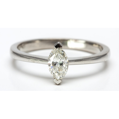35 - A DIA CERTIFIED DIAMOND SOLITAIRE RING, 0.48 CARATS