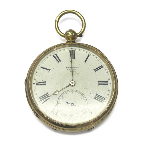 475 - A GOLD POCKET WATCH, GABRIEL, LONDON, 1885