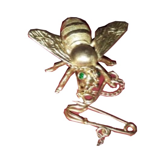 1391 - A GOLD BEE BROOCH