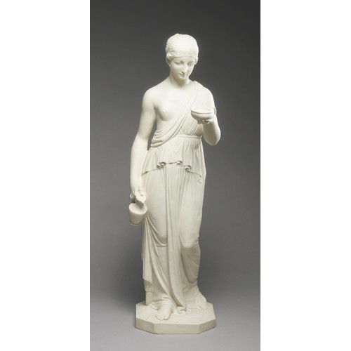 A MARBLE STATUE OF HEBE, GRECIAN GODDESS OF YOUTH, MODERN