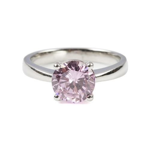 55 - A SOLITAIRE PINK GEMSTONE RING