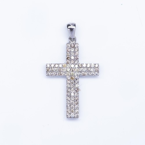 128 - A DIAMOND CROSS PENDANT