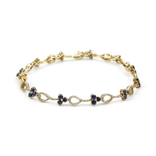 153 - A SAPPHIRE AND DIAMOND BRACELET, MERVIS BROTHERS