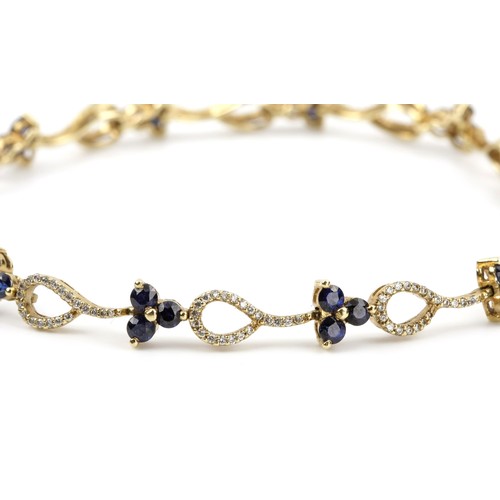 153 - A SAPPHIRE AND DIAMOND BRACELET, MERVIS BROTHERS