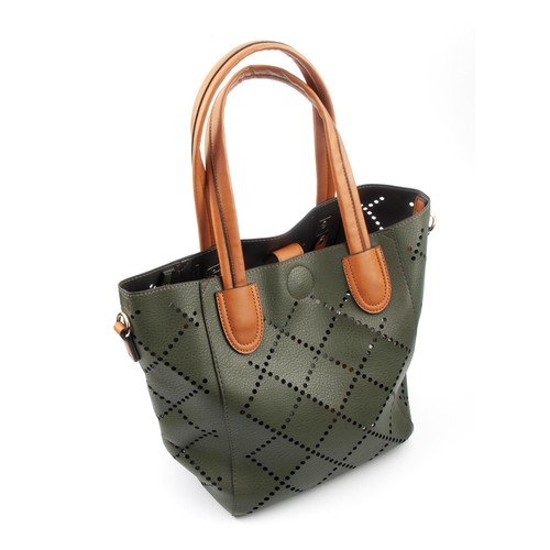 579 - LOUENHIDE BERMUDA OLIVE HANDBAG