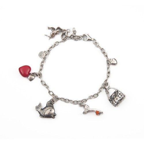 436 - A SILVER CHARM BRACELET