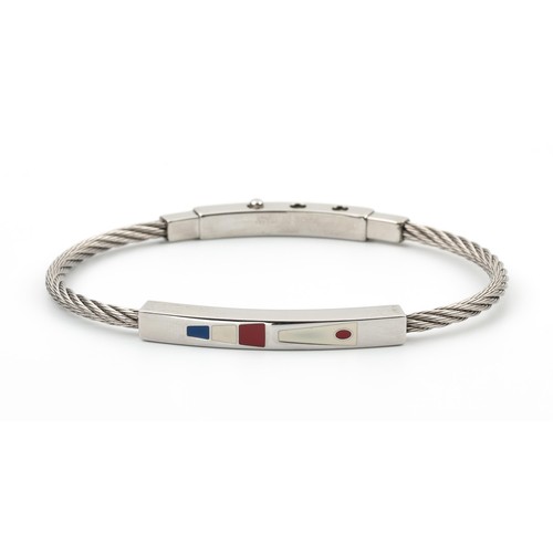 442 - NOMINATION STAINLESS STEEL AND ENAMEL MEN'S BRACELET