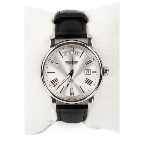 538 - A GENTLEMAN'S STAINLESS STEEL WRISTWATCH, MONTBLANC