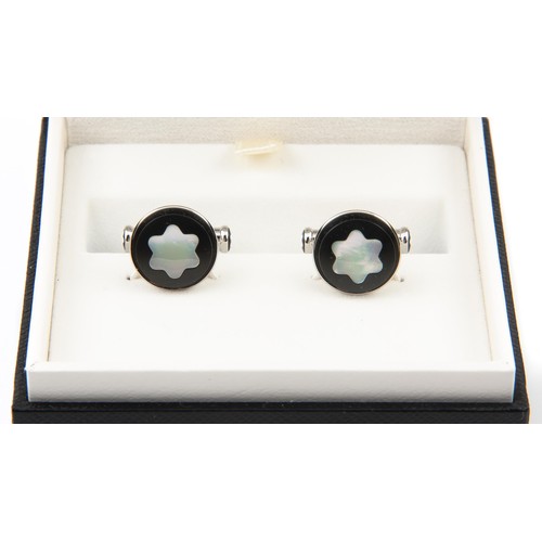 240 - A PAIR OF MONTBLANC SNOWCAP STAR CUFFLINKS