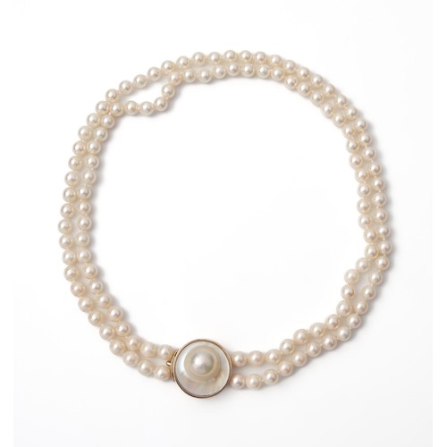 458 - DOUBLE STRAND PEARL NECKLACE