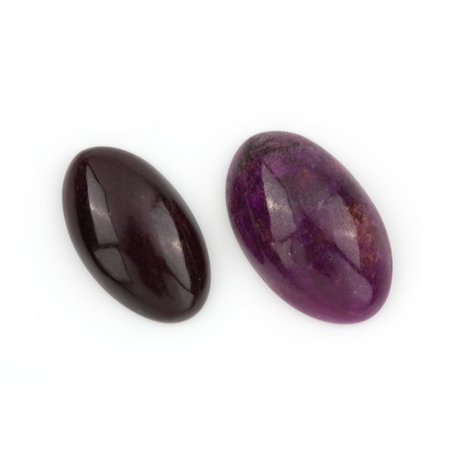 506 - A PAIR OF UNSET SUGILITE, 3.39 CARATS