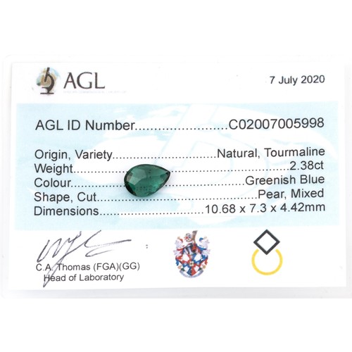 509 - A CERTIFIED TOURMALINE, 2.38 CARATS