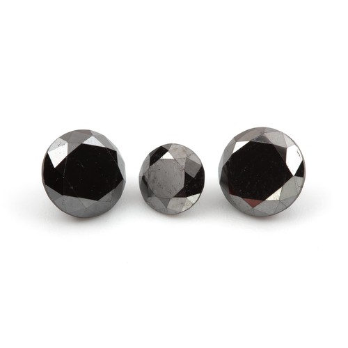 493 - THREE BLACK DIAMONDS, 1.12 CARATS