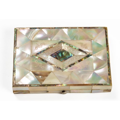 216 - A MOTHER-OF-PEARL CARD CASE