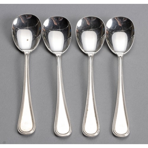 94 - AN ITALIAN SILVER SET OF FOUR MUSTARD SPOONS, ZARAMELLA ARGENTI