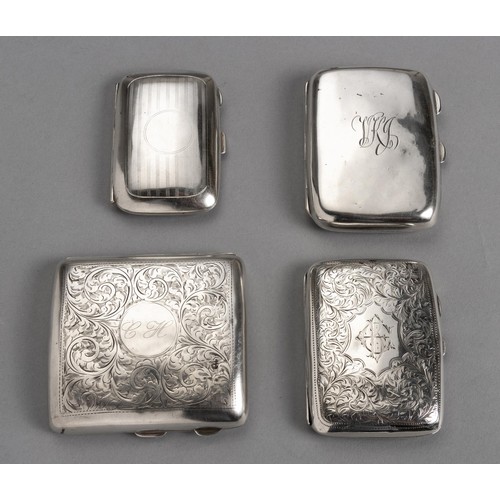 620 - AN EDWARD VII SILVER CIGARETTE CASE, T H HAZLEWOOD AND CO, BIRMINGHAM, 1901