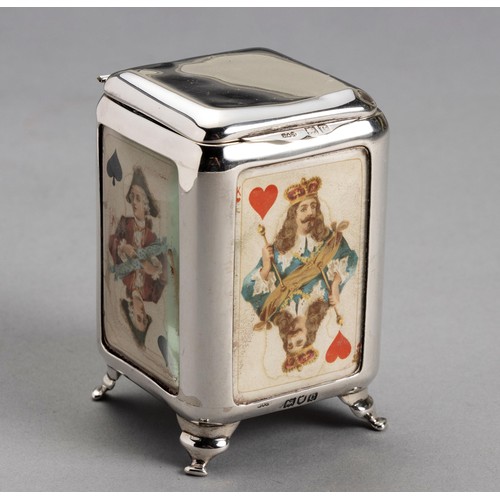 A VICTORIAN SILVER PLAYING CARD BOX, GREY AND CO, LONDON, 1898