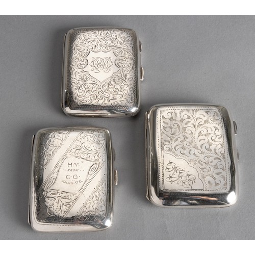 622 - AN EDWARD VII SILVER CIGARETTE CASE, LEVI AND SALAMAN, CHESTER, 1902