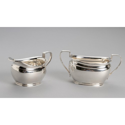 643 - A GEORGE V SILVER TWO-HANDLED SUGAR BASIN AND MILK JUG, ATKIN BROTHERS, SHEFFIELD, 1915