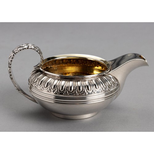 591 - A GEORGE III SILVER MILK CREAMER, REBECCA EMES AND EDWARD BARNARD I, LONDON, 1817