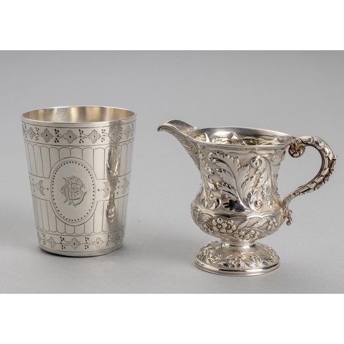 592 - A WILLIAM IV SILVER MILK JUG, WILLIAM KNIGHT, LONDON, 1831