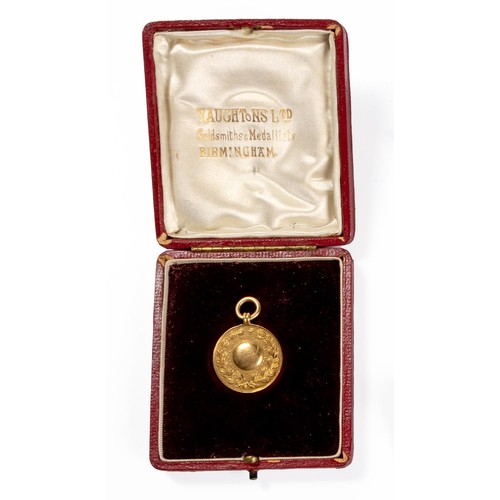 221 - AN 1892 FA CUP WINNER'S GOLD MEDAL, VAUGHTON AND SONS, BIRMINGHAM