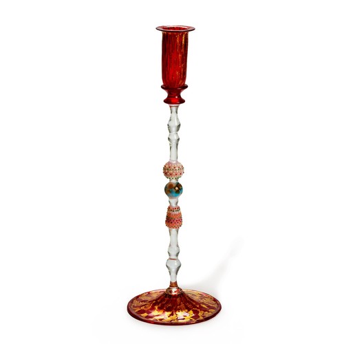 234 - A GLASS CANDLE HOLDER