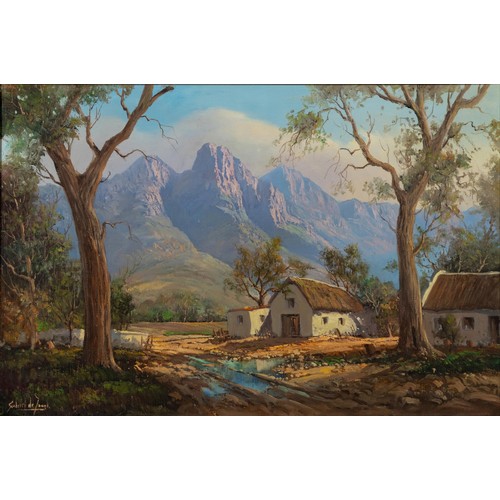 258 - Gabriel Cornelis de Jongh (South African 1913 - 2004)FRANSCHOEK VALLEY FARMHOUSE